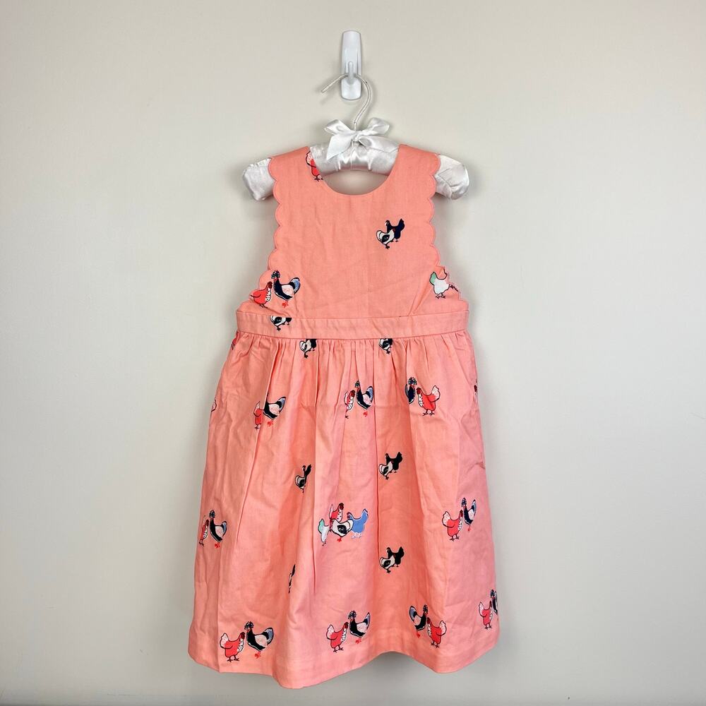 Petit Peony Peach Pink Chicken Scallop Sun Dress 5T NWT